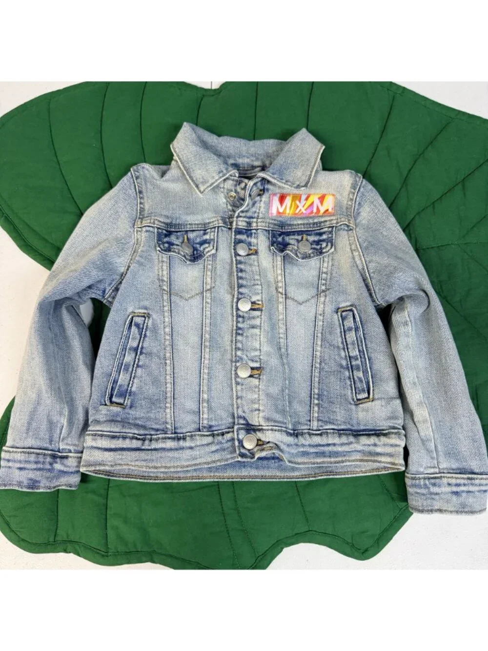 Maluhia x Maile Hawaii Ulu Quilt Applique Denim Jacket Girls 5T